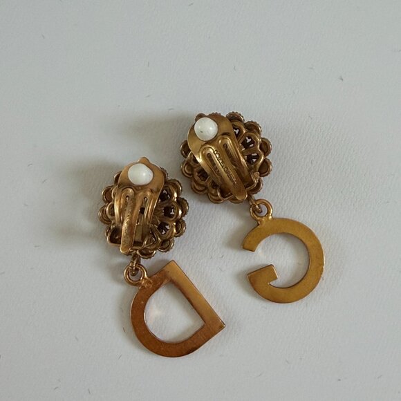 Dolce & Gabbana Logo vintage style earrings clips - Picture 2 of 5